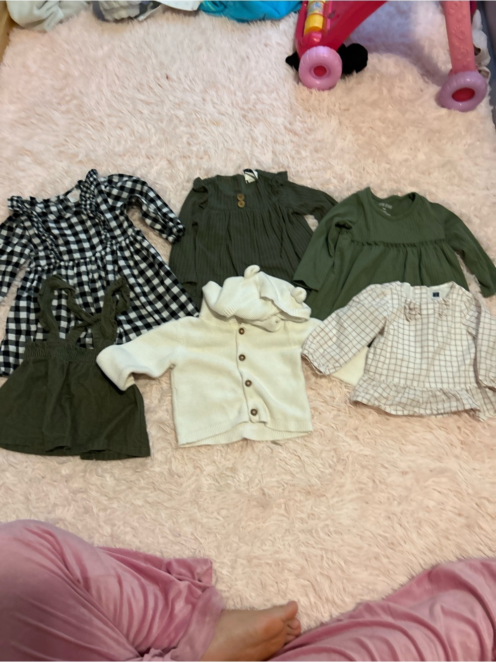 12M Fall Bundlr Carter's Cream Hooded Knit Cardigan with Wooden Buttons